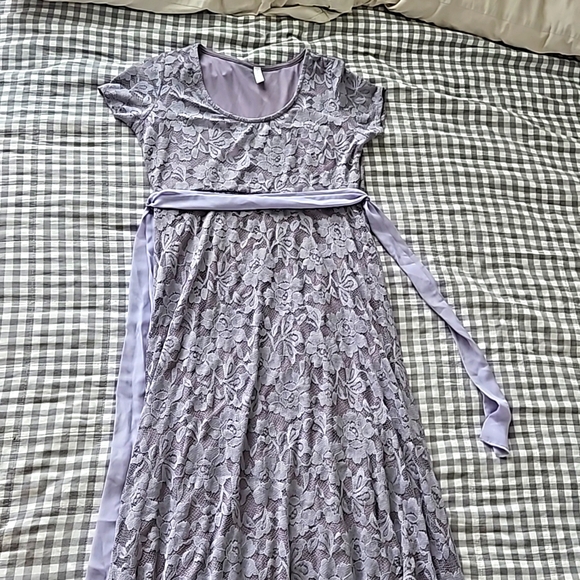 Pinkblush Lace Maxi Empire Waist Sleeved Dress - Picture 8 of 12